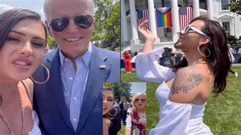 Rose Montoya exposes breasts during White House Pride party。